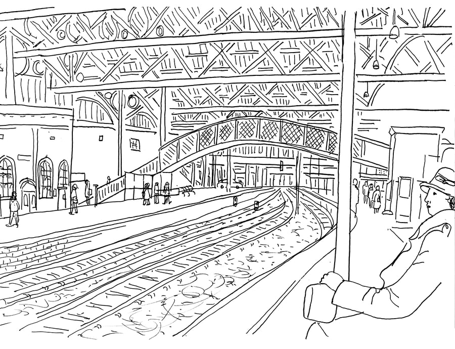 Sketch book Paul Leith Carlisle Railway Station 